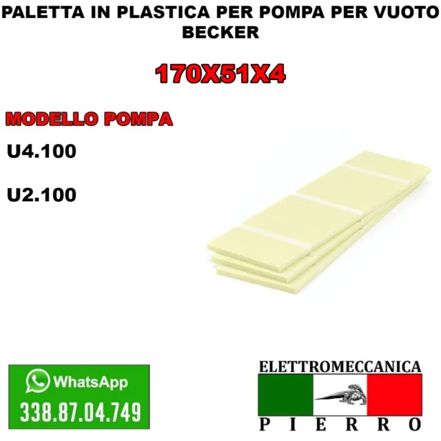 Paletta In Plastica Per Pompa Vuoto Becker U4.100 U2.100