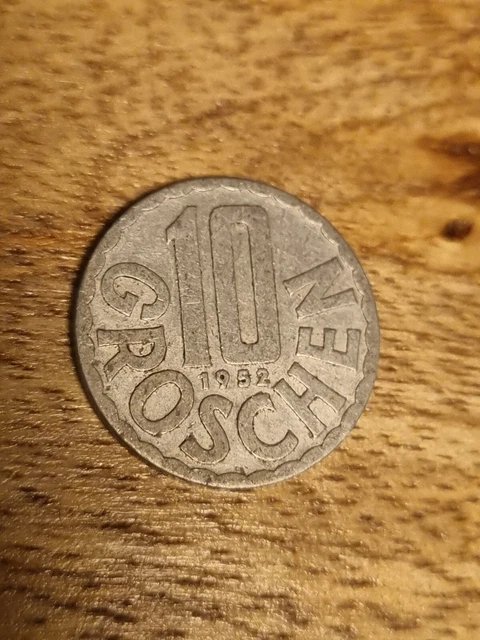 Austria 10 Groschen 1952 Old Coin Republik Osterreich