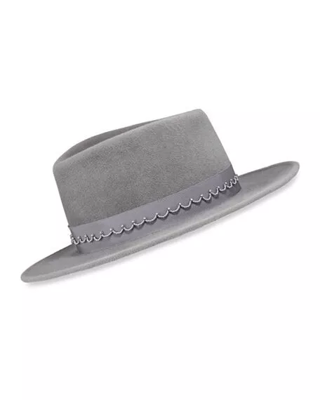 GIGI BURIS Georgia Rabbit Felt Fedora Hat Smoke 260168