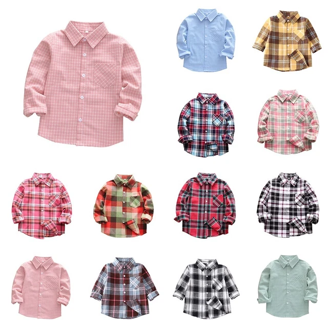 Camicie Bambini Accessori Bottone Tasca Cotone Bambini Ragazze