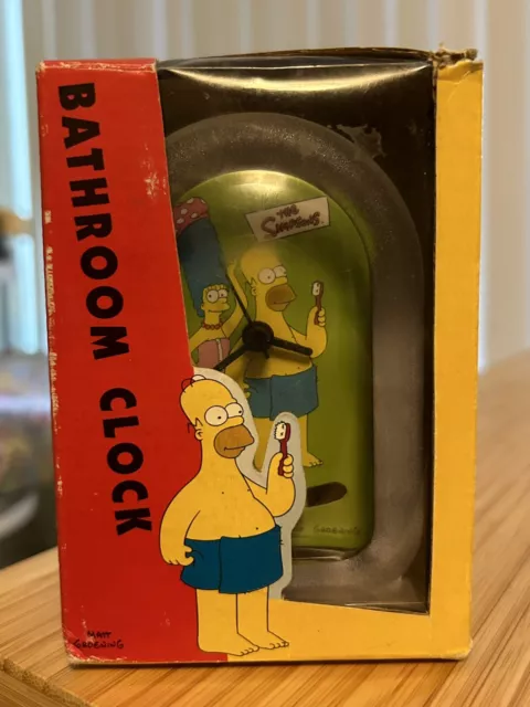 The Simpsons Homer Simpson Bathroom Clock Working Boxed Wesco 2000 RARE