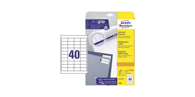 AVERY Zweckform Universal-Etiketten 4780 48,5x25,4mm weiß 1000 Stück