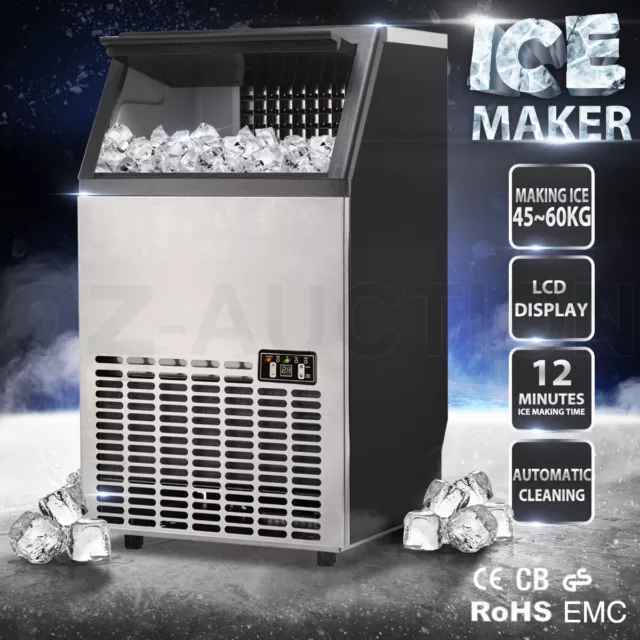 Maxkon Portable Ice Maker Machine Commercial 45~60KG/Day Ice Cube Auto Ice Maker