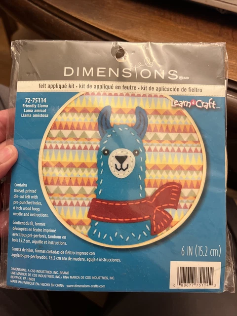 Kit de apliques de fieltro de llama Dimensions 6" amigable Llama Aprender a Artesanía Kit #72-75114