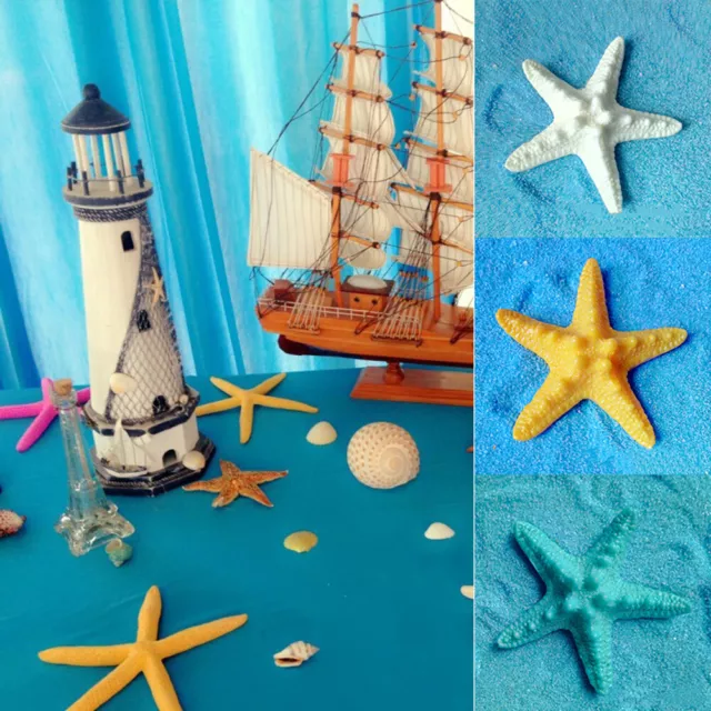 5Pcs Resin Starfish Ornament Beach Ocean Sea Star Home Wall Party Decoration 34