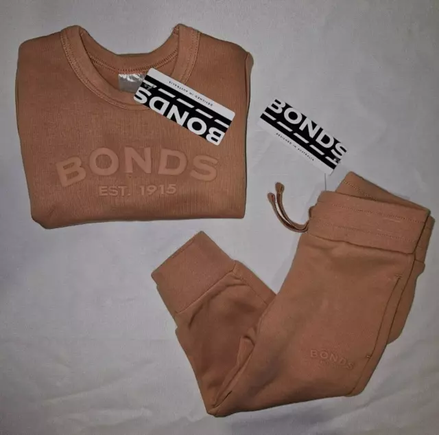 Bonds Baby Tech Sweat tracksuit Set Tan Colour Size 0 BNWT