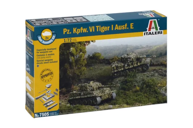 Pz.kpfw.vi Tiger I Ausf. Et Réservoir 1:72 Plastique Model Kit Italeri