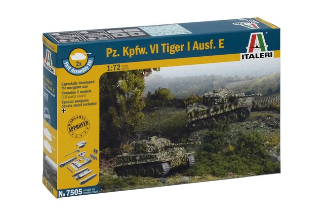 Pz.kpfw.vi Tiger I Ausf. Et Réservoir 1:72 Plastique Model Kit Italeri