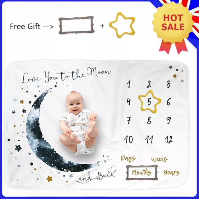 Newborn Baby Milestone Blanket Mat Photography Photo Prop Monthly Growth White