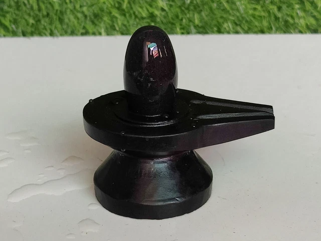 BLACK NARMADA RIVER Shiva Lingam Stone, Black Narmadeshwar Lingam With