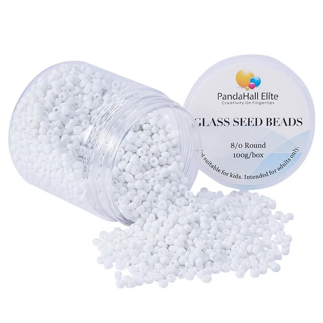 2000 Perline Di Vetro Bianco 3mm - Foro 1mm Per Bigiotteria Fai Da Te - Foto 10