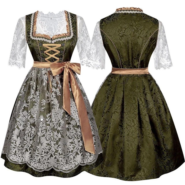 Schwarzes Dirndl 3-teilig Mini - Mit Bluse & Spitzenschürze | Sexy Oktoberfest Outfit