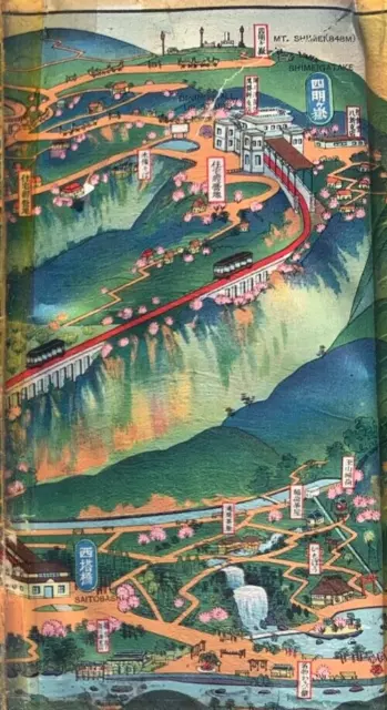 C.1930 HONSHU MAP JAPAN TRANSPORTATION ILLUSTRATIVE KYOTO OSAKA KOBE 27x7  F1