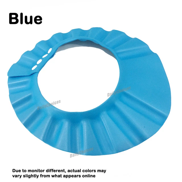 New Adjustable Baby Shower Cap Children Shampoo Bath Wash Hair Shield Hat Blue