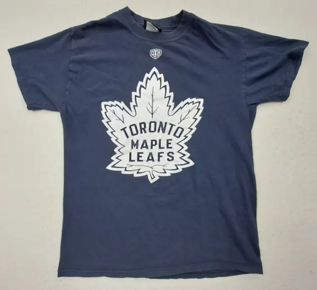 Toronto Maple Leafs T- Shirt Mens Medium Blue Old Time Hockey Graphic Logo NHL