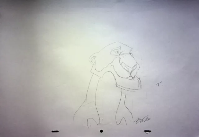 BEN RUSH  SIGNED Hand Drawn Character Shere Khan JUNGLE BOOK 1967 Pencil Art