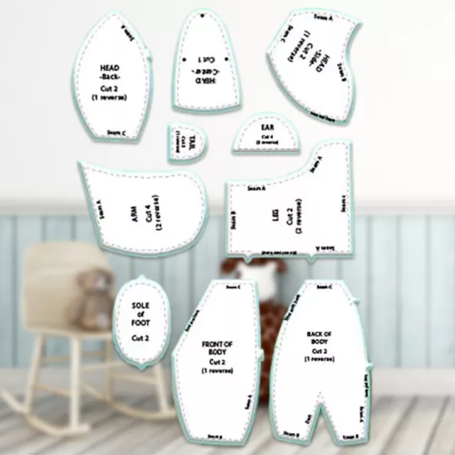 10Pcs Memory Bear Template Ruler Tool Transparent Practical Sewing Ruler Useful