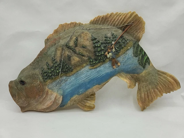 Fish Wall Hanging Home Office Decor Resin Vintage Youngs Incorporated Fly Fishin