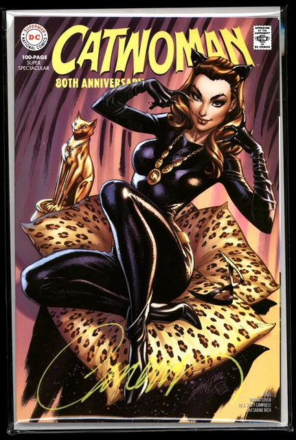 Catwoman 80th Anniversary #1 1960s Variant J. Scott Campbell Signed COA 2020 DC