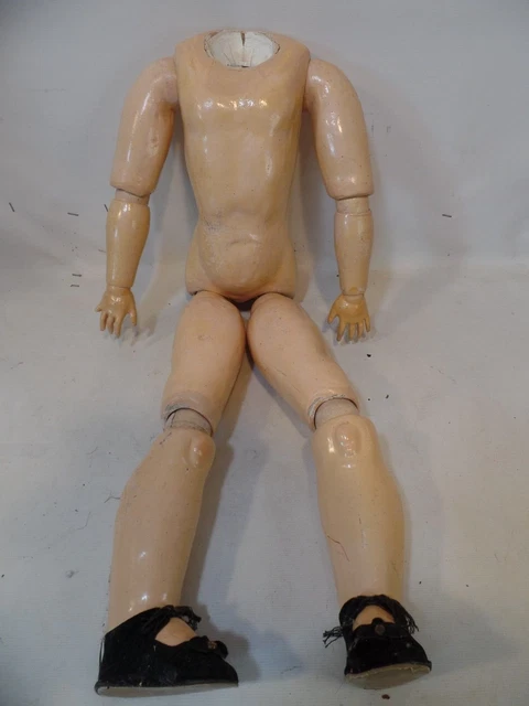 Antique vtg GERMAN 26" Composition Doll Body Part Shoes Handwerk Germany