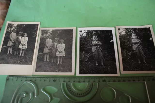 vier tolle alte Fotos - Junge im Anzug - Charmeur - mit Mädchen - 1929 und 31
