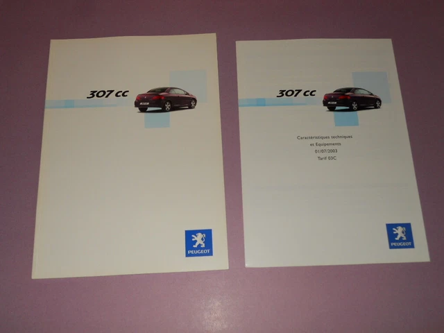 PEUGEOT 307 CC cabriolet brochure catalogue documentation - édition 08/ ...