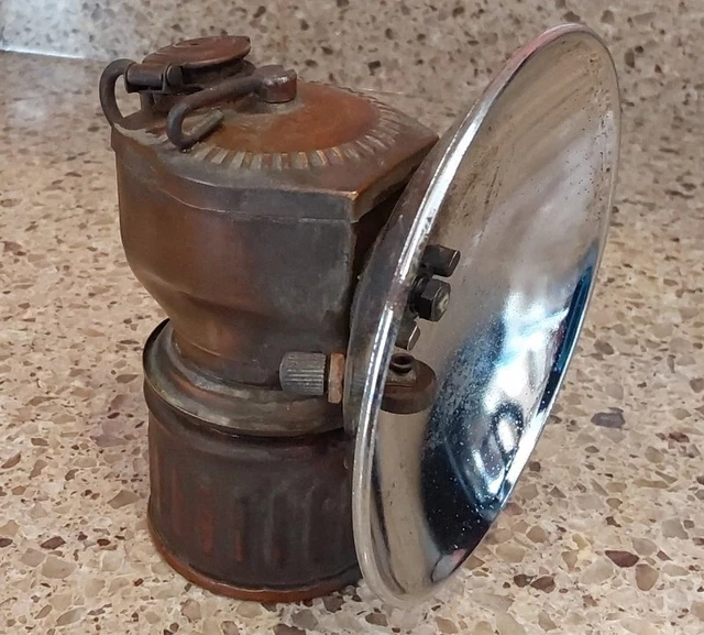 Antique Justrite Mining Miner Miner's carbide lamp light