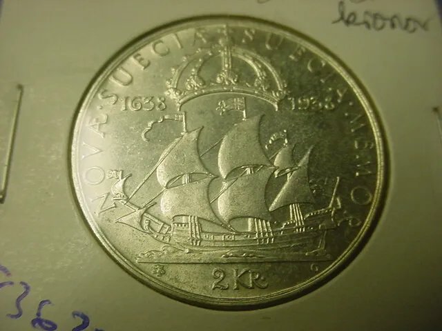 Sweden 2 Kronor 1921 Silver Commemorative #83630