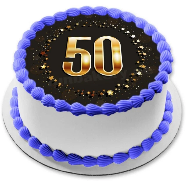 50TH BIRTHDAY EDIBLE cake topper image muffin party decoration new gift