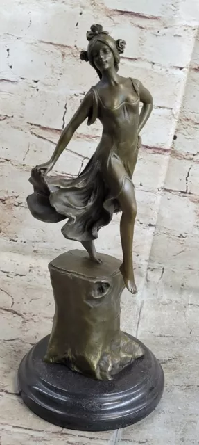 Statue Sculpture Dancer Sexy Art Deco Style Art Nouveau Style Bronze Hot Cast NR