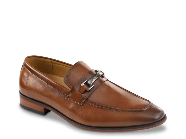 Mocassini Uomo GUESS Haines, Punta Quadrata In Ecopelle Nera, Comfort Memory Foam