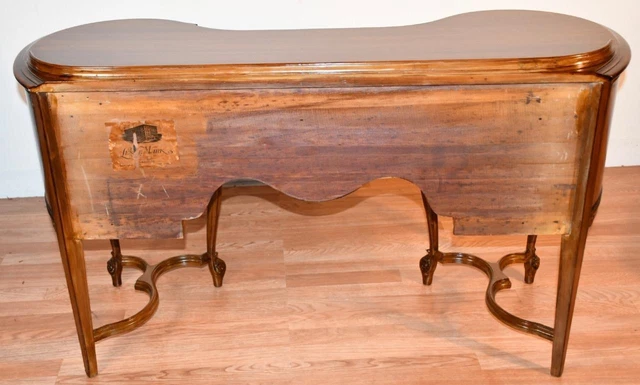 1920 Antique French Louis XV carved Walnut Vanity ladies Desk Mirror & Chair SET 7