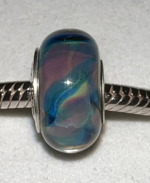 Authentic Chamilia Blue Dusk Ob-153 Murano Glass Sterling Silver Charm Bead New