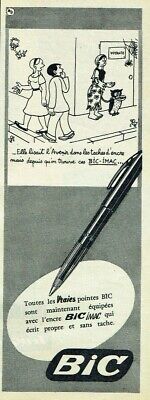PUBLICITÉ DE PRESSE 1958 CONTRÔLE LA VRAI POINTE BIC ADVERTISING JEAN EFFEL 