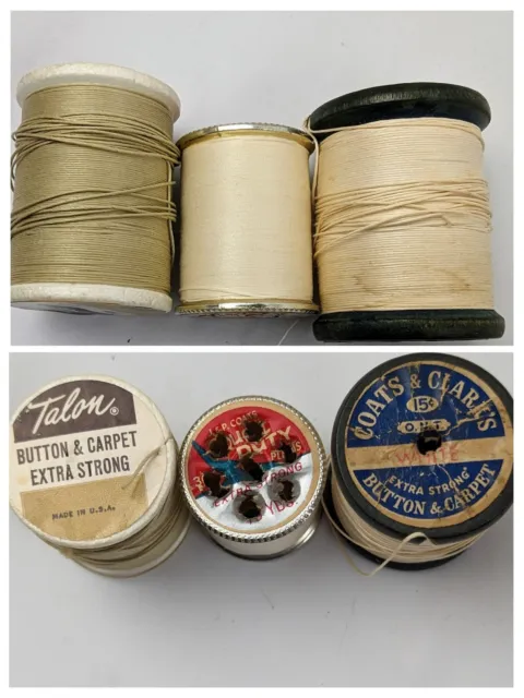 Vintage Lot of 4 Coats & Clark Boilfast Sewing Thread-Wooden Spools