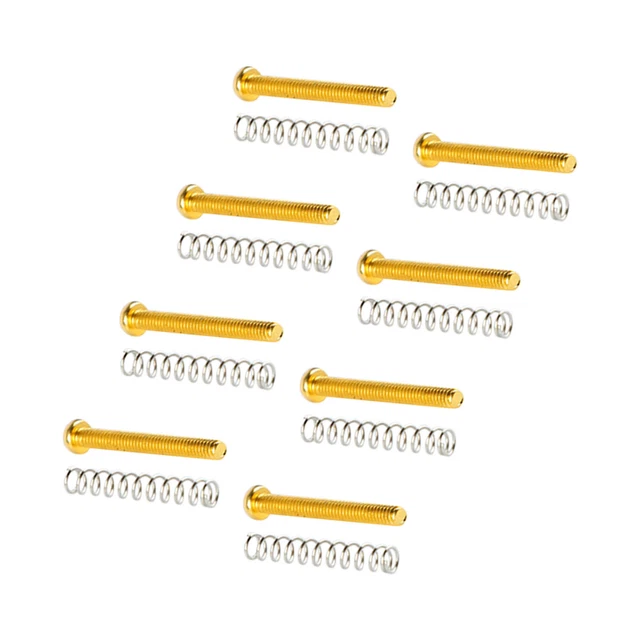 (Gold)8 Set Guitar Pickup Screw Spring Iron Double Coil Pickup Frame Mouni IDS