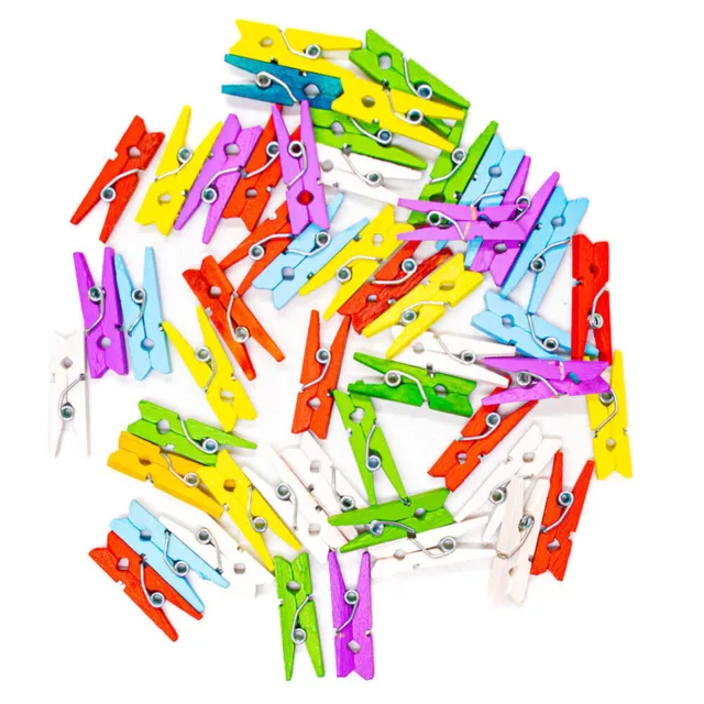 Mini Pegs - Mixed Colours -  25mm - 50 Pack