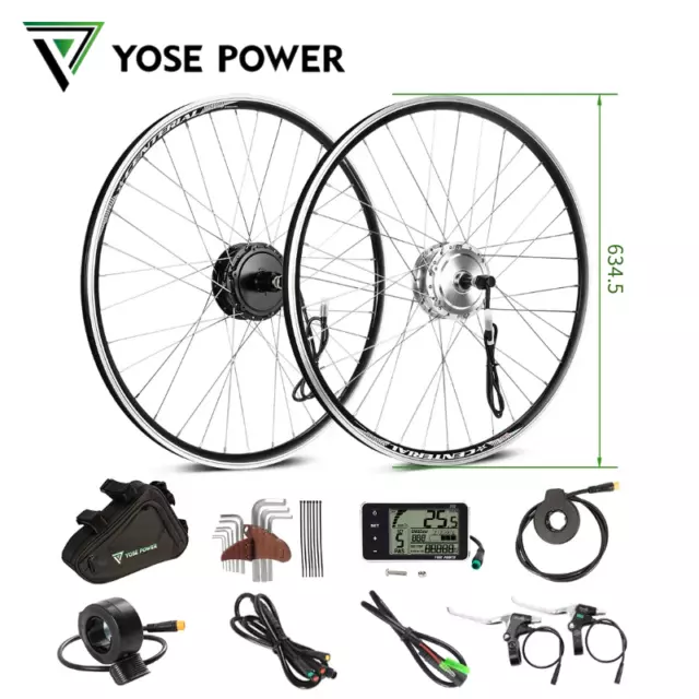 28"/26" E-Bike Hinter-/Vorderrad Umbausatz Conversion Kit Kassette Schraubkranz