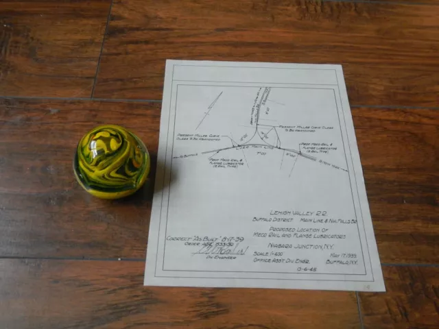 Rare Lehigh Valley Railroad Engineering Drawing Niagara Junction NY 1939 LVRR Rare Lehigh Valley Railroad Engineering Drawing Niagara Junction NY 1939 LVRR