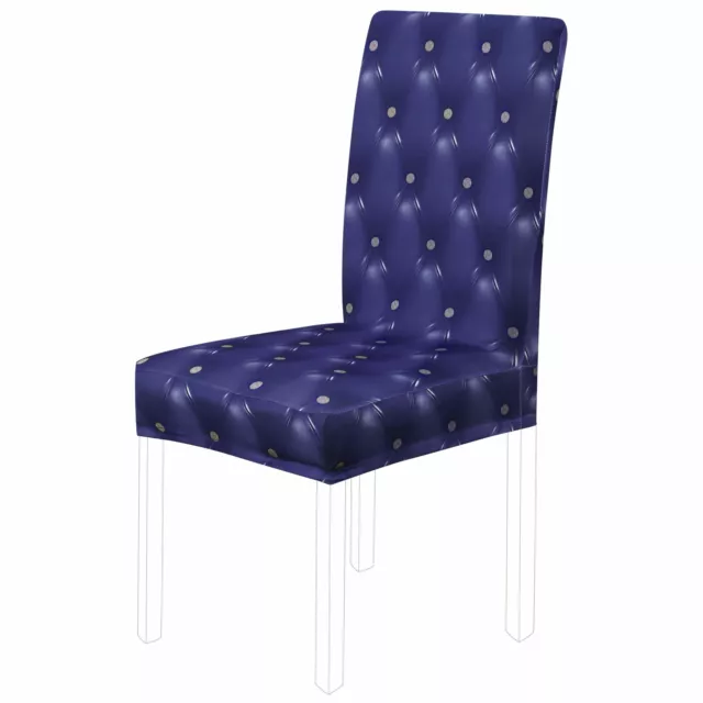 Removable Chair Covers Stretch Slipcovers Short Seat Cover Dark Blue