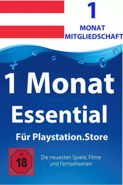 Playstation PLUS Essential 1 Monat - 10 EUR | PS3/PS4/PS5 Digital Code - Nur AT