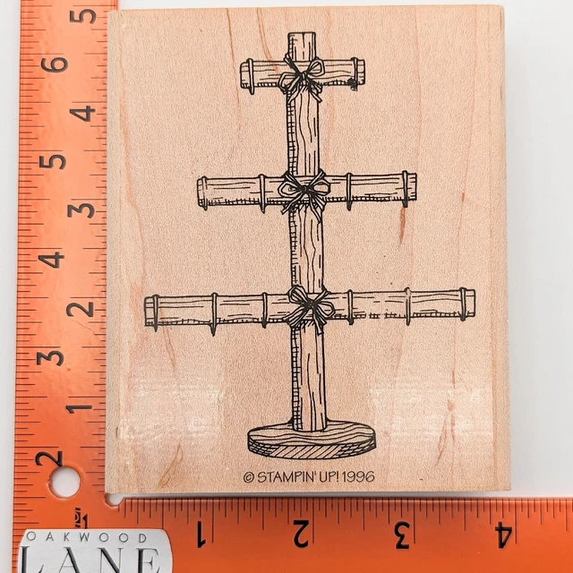 Stampin' Up! Ornament Tree Holiday 3 Tier Display Christmas Easter Rubber Stamp