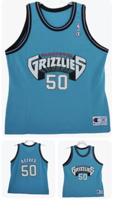 NBA JERSEY VANCOUVER GRIZZLIES BRYANT REEVES CHAMPION SZ 44 RARE MEMPHIS  VINTAGE