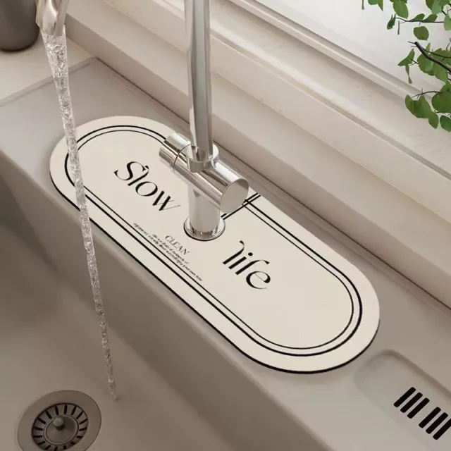 1Pc Bathroom Faucet Absorbent Mat Kitchen Sink Splash Guard Pad Drying Pad-EL