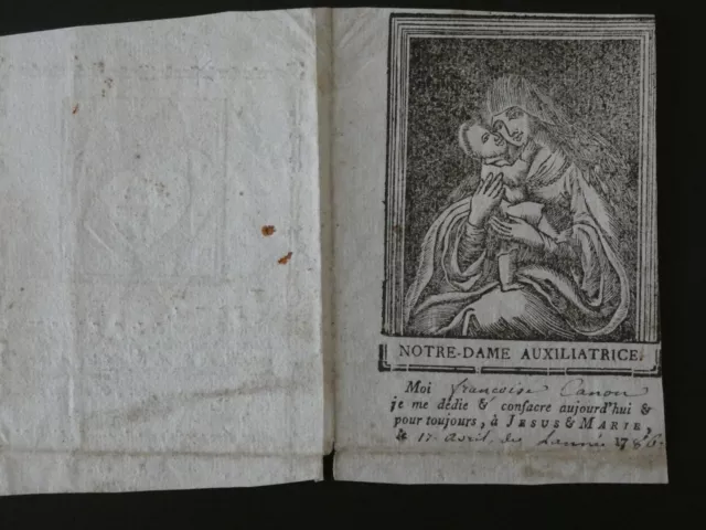 image gravure pieuse  XVIIIe (1786) notre dame auxiliatrice