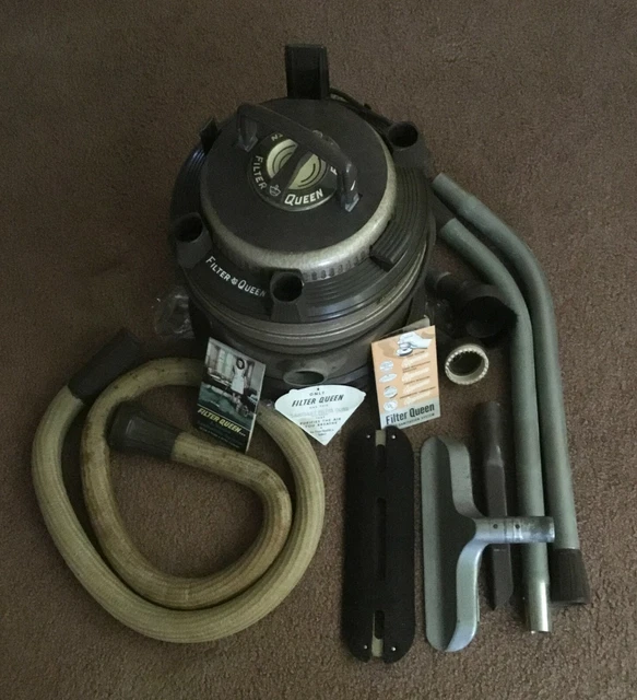 FILTER QUEEN CANISTER Vacuum Model 500 w/Original Accessories & 9 New