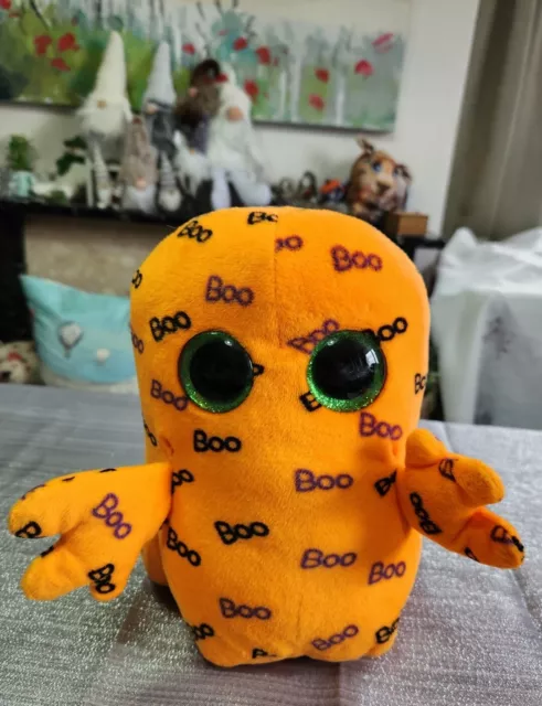 Halloween TY Beanie Boo Ghoulie Ghost 2016 10" large orange