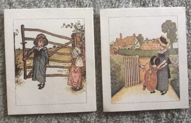 2 x 70S KATE GREENWAY, GALLERY FIVE, SMALL GREETINGS CARDS 8.5 X 10CM HIGH USED