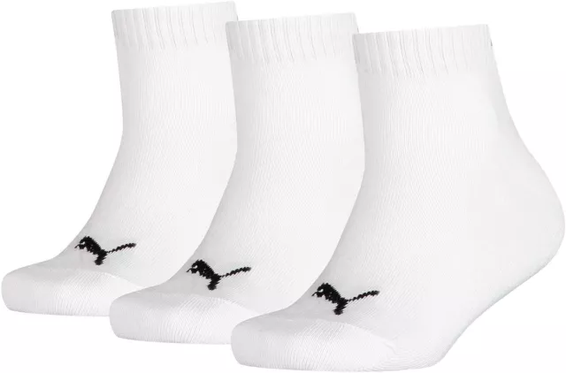 Paquete de 3 calcetines deportivos PUMA Boy Quarter, calcetines blancos 23/36