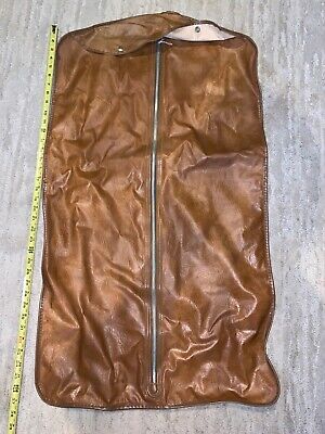 Vintage American Tourister Luggage Garment Suit Bag Leather Brown 